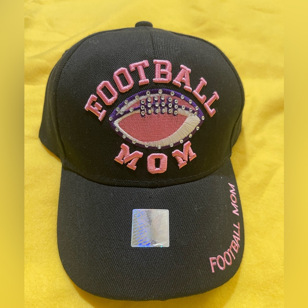 Football Mom Black & Pink Adjustable Cap